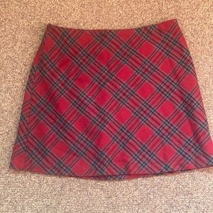 Wool plaid skirt
